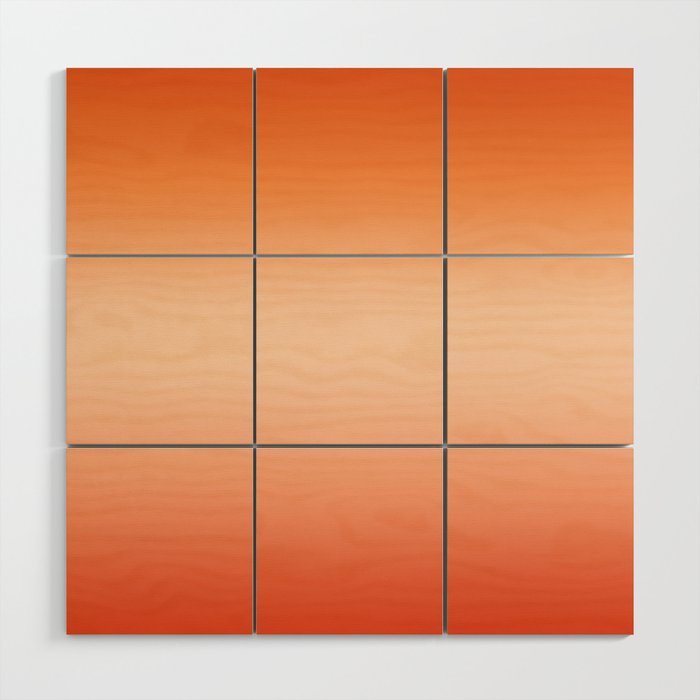 Warm Summer Gradient of Orange, Peach and Apricot Ombre Wood Wall Art