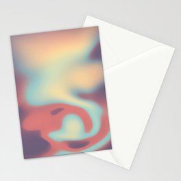 Melted Liquid Sunset Gradient Fluid Abstract Artwork Stationery Cards