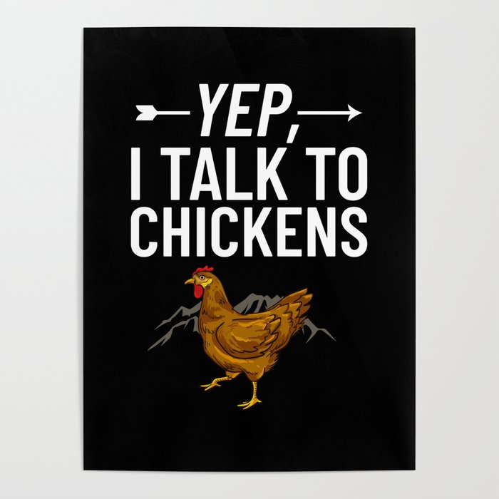 Chicken Farmer Gardening Lady Hen Poster