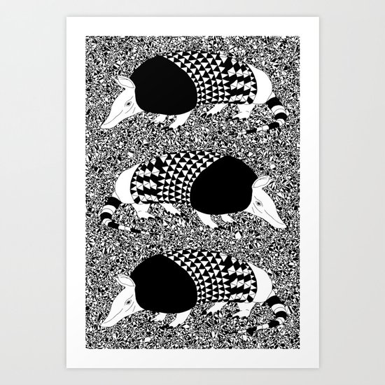 Static Armadillo Art Print