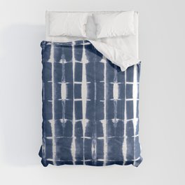 Shibori Stripes 3 Indigo Blue Comforter