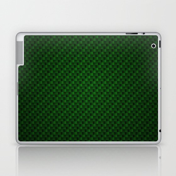 Green Color Geometric Square Design  Laptop & iPad Skin