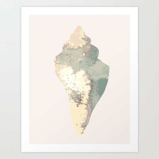 Seashell in pink Art Print