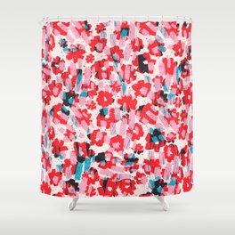 Small Flowers Texture with Brush Strokes. Fashion Seamless Pattern  Shower Curtain