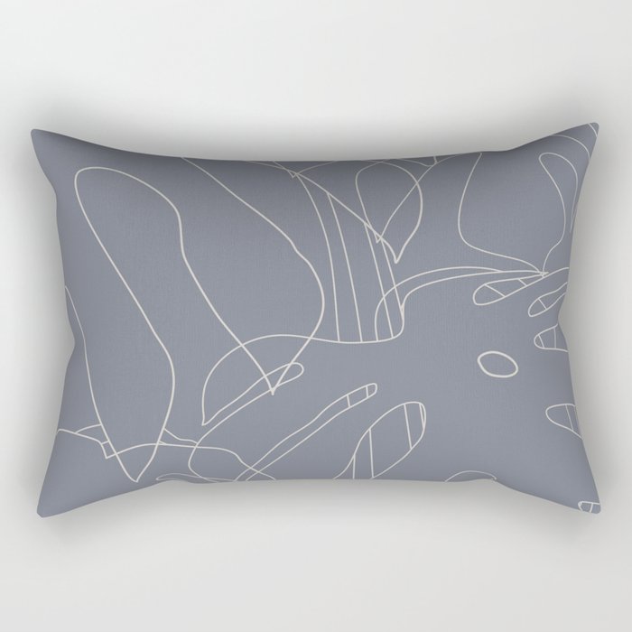 Monstera No2 Gray Edition Rectangular Pillow