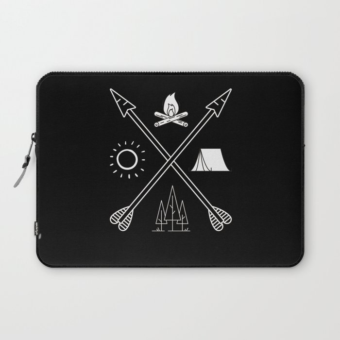 CAMPING ADVENTURE ARROWS AND CAMPFIRE DESIGN Laptop Sleeve