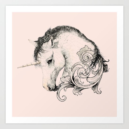 Classic Unicorn Art Print by dogooder | Society6
