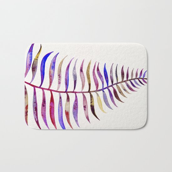 Magenta Palm Leaf Bath Mat