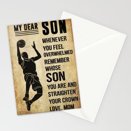 Basketball Dear My Son Poster.png Stationery Cards