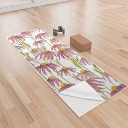 Wild Echinacea Blooms Yoga Towel
