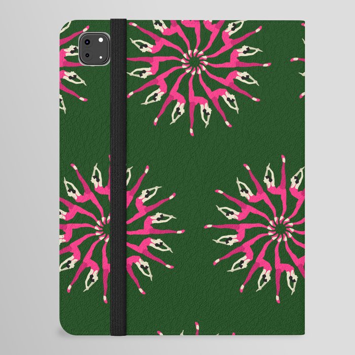 Yoga poses IV | Yoga asanas | Green and pink color palette iPad Folio Case