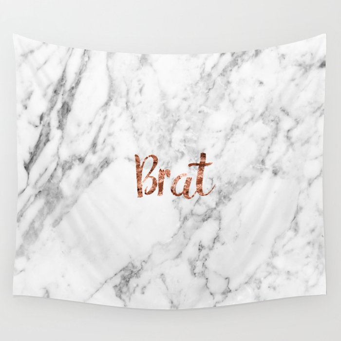 Rose gold marble - brat Wall Tapestry