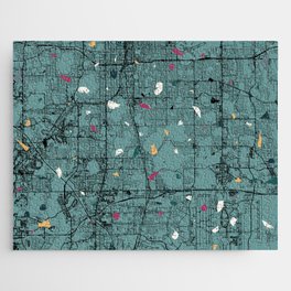 Orlando USA. City Map - Blue Terrazzo Collage Jigsaw Puzzle