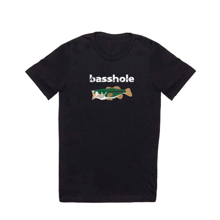 Fishing Basshole Bass Hole Funny Fisherman Gift T Shirt by McCaff