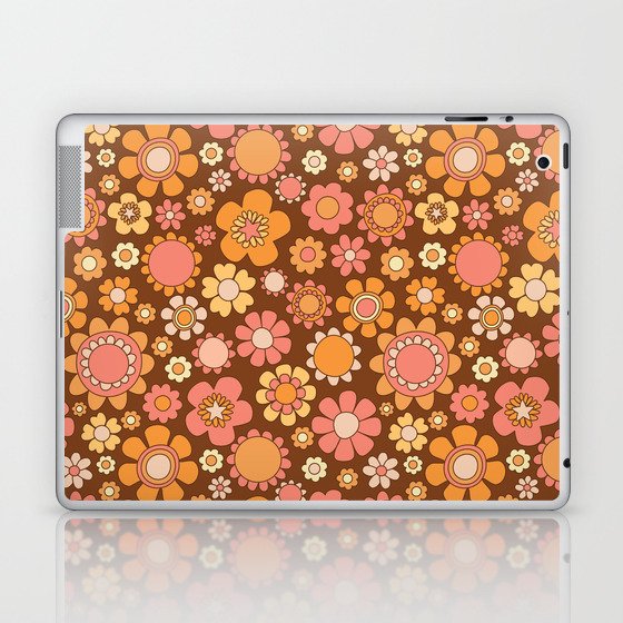Seventies Wallpaper-Brown Laptop & iPad Skin