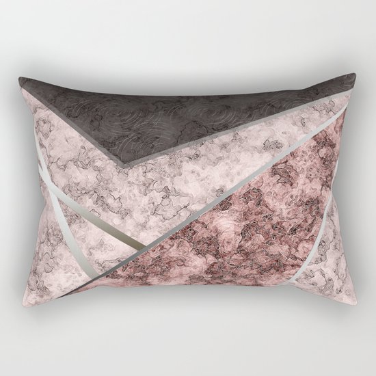 Marble . Combined abstract pattern . Rectangular Pillow