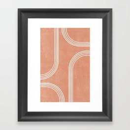 Mid Century Modern 2 - Geometrical Abstract - Minimal Print - Terracotta Abstract - Burnt Sienna Framed Art Print
