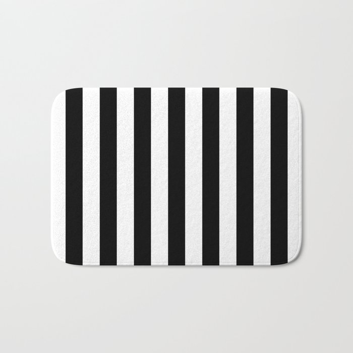 Black and White Stripes  Bath Mat