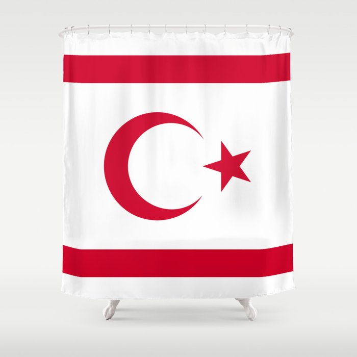 Turkish Republic of Northern Cyprus flag emblem Shower Curtain