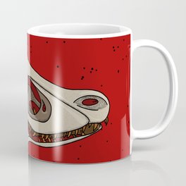 Red Velociraptor mongoliensis skull sketch Coffee Mug