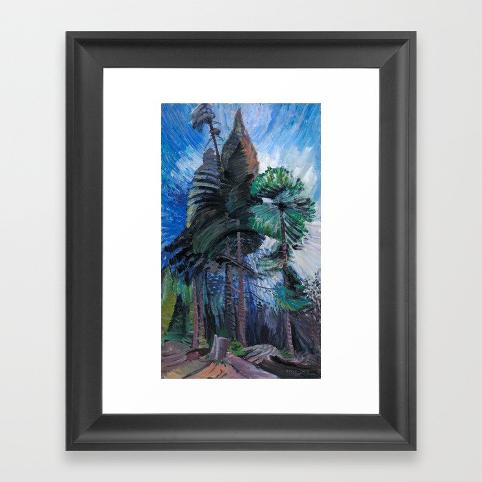 Emily Carr - Wind in the Tree Tops - Canada, Canadian Oil Painting - Group of Seven Framed Art Print