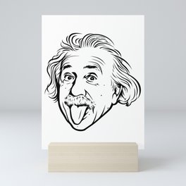 Albert Einstein Artwork With his famous photo showing tongue, Tshirts, Prints, Posters, Bags Mini Art Print