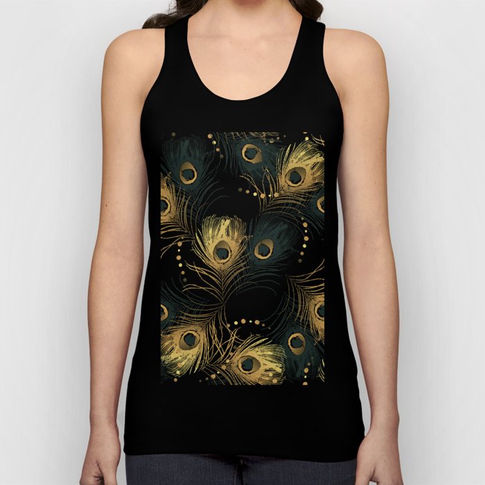 feather gold Patterns Tank Top