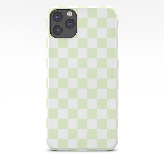 Light Green Checkered Phone Case iPhone Case by LUCKY 13