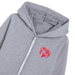 Heart and love retro psychedelic, valentine's day Kids Zip Hoodie