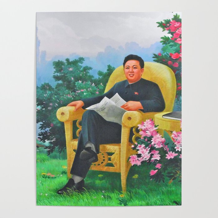 Kim Jong Il North Korean Propaganda Poster