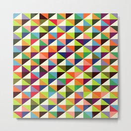 Geometric Pattern 86 (colorful mid-century triangle) Metal Print