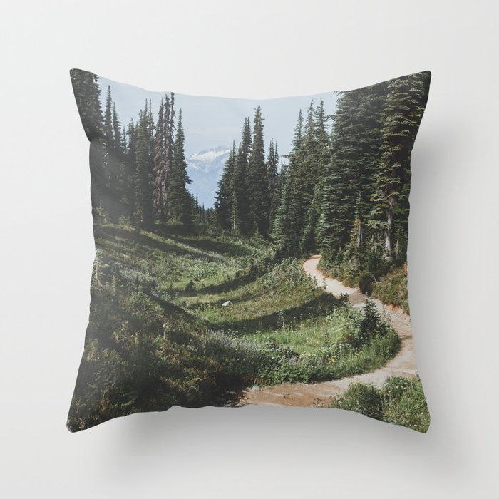 Mountain Trail Throw Pillow