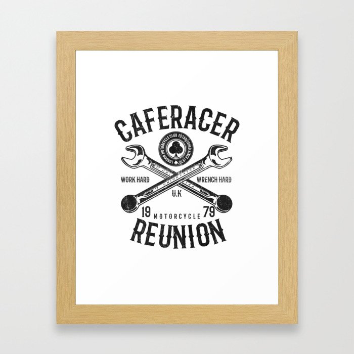Cafe Racer Reunion Vintage Tools Poster Framed Art Print