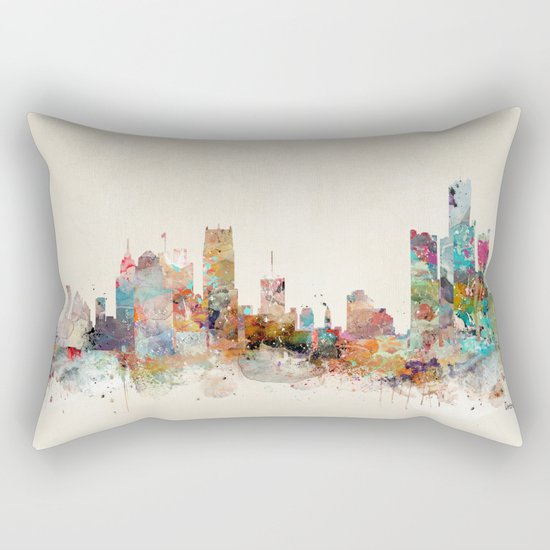 detroit michigan skyline Rectangular Pillow