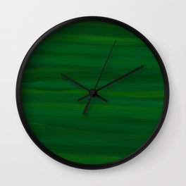 Emerald Green Stripes Abstract Wall Clock