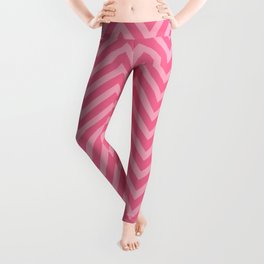 Pale Red and Pink Vintage Chevron Stripes Leggings
