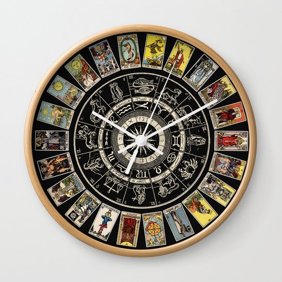 The Major Arcana & The Wheel of the Zodiac Wall Clock by