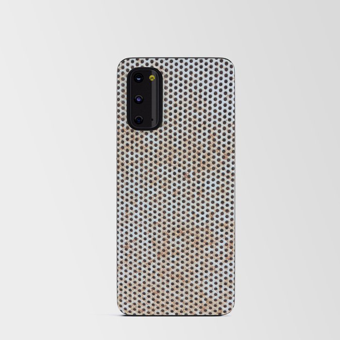 INDUSTRIAL. HOLES PATTERN IN RUSTY METAL SHEET. Android Card Case