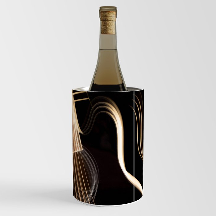 Echo of the Invisible World Inspirational Bass Guitar Abstract Portrait Wine Chiller