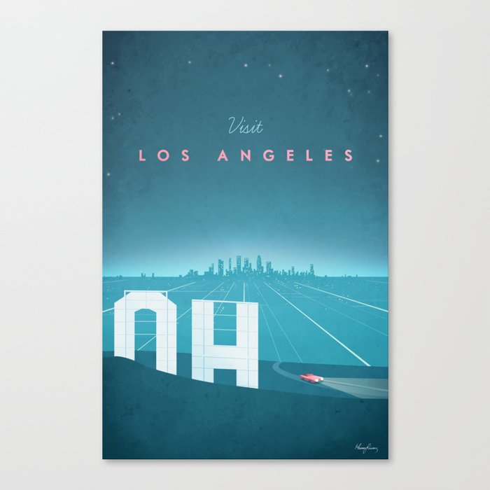 Vintage Los Angeles Travel Poster Canvas Print