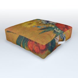 Odilon Redon "Flowers (Fleurs)" Outdoor Floor Cushion