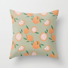 Retro oranges with background Throw Pillow