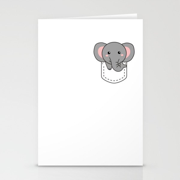Elephant In Pocket Cute Elephants In Breast Pocket Stationery Cards
