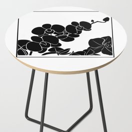 Orchids in black Side Table