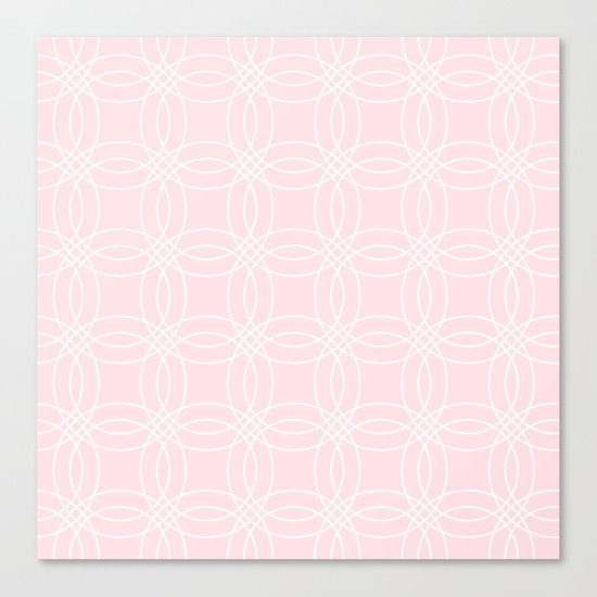 Simply Vintage Link White on Pink Flamingo Canvas Print