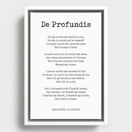 De Profundis - Christina Rossetti Poem - Literature - Typewriter Print 1 Framed Canvas