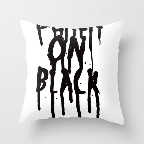 Black on black Throw Pillow