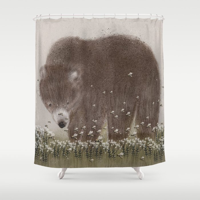 The flight of the bumble bee Shower Curtain