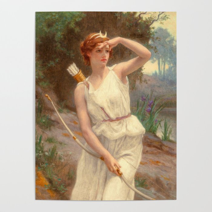 Guillamume Seignac Diana The Huntress 1870 Roman Mythology Goddess Of The Hunt Moon And Nature Poster