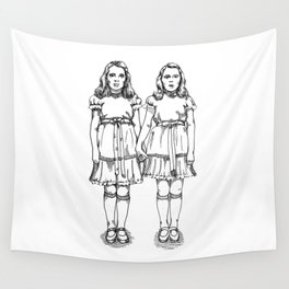 Little Girl Horror Twins Wall Tapestry